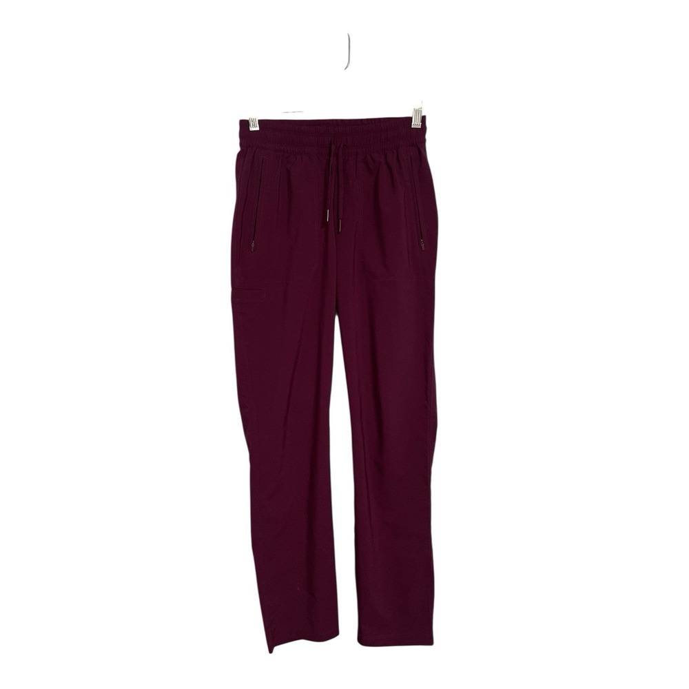 The North Face Womens XS Jogger‎ Pants Burgundy Elastic Waist Drawstring Zip